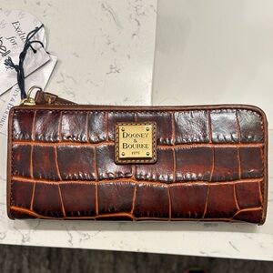 Dooney & Bourke Croc-Embossed Brown Wallet